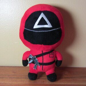 plush red squid game guard guy triangle face (T627)